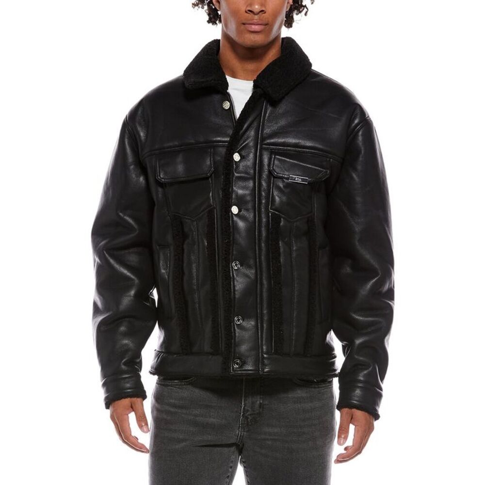 Rta Mens Danny Leather Jacket, Black
